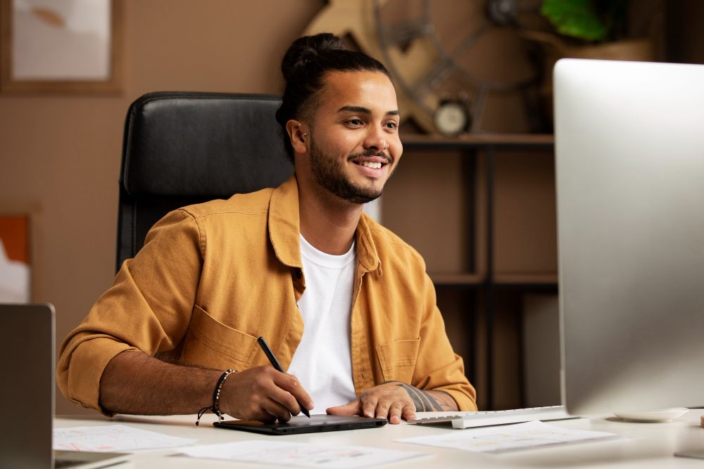 An Australian corporate worker looking forward to work after seeking therapy for work-life balance.